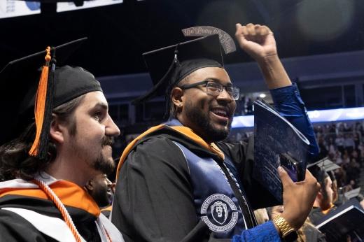 Two students at graduation