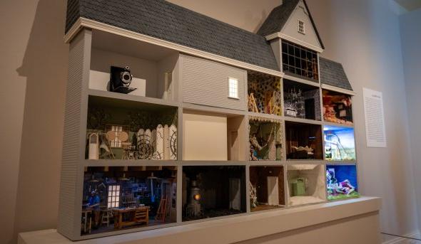 Photo of a full size dollhouse.