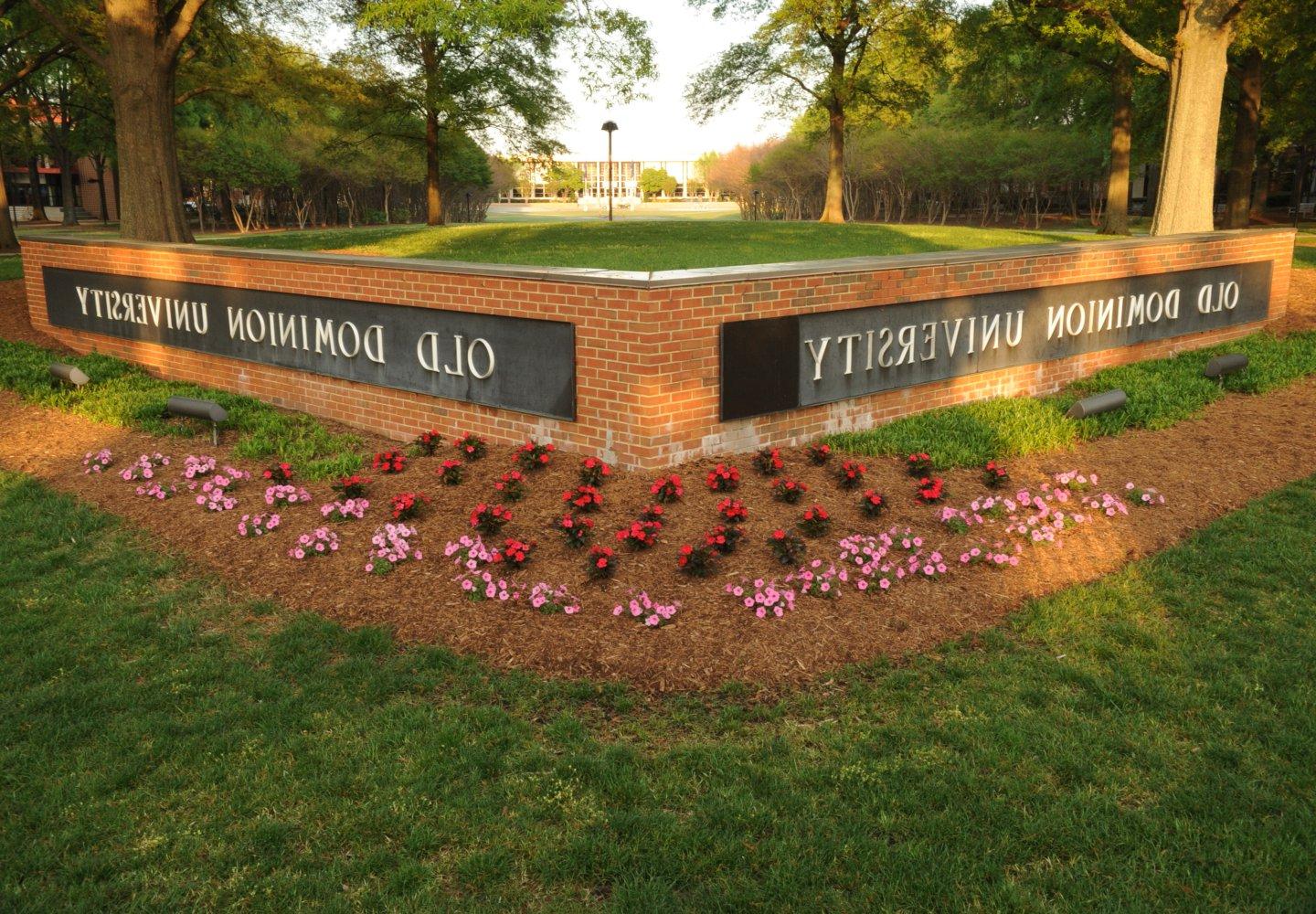 Brick sign that reads Old Dominion University