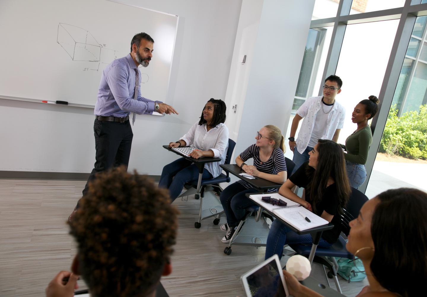 Professor Speaking to Students